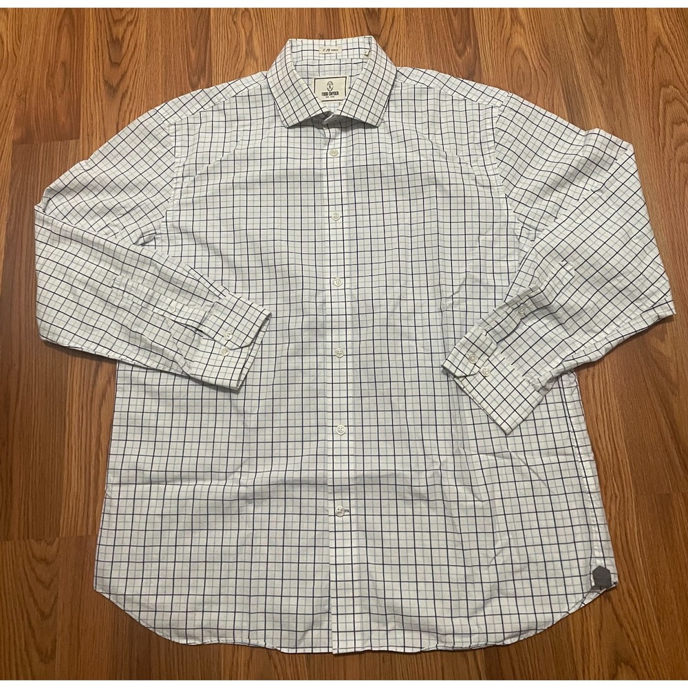 Todd Snyder Shirt Mens Large Windowpane Woven Button Front Long Sleeve